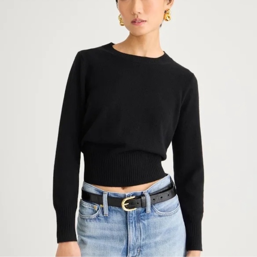 J.Crew 100% Cashmere Cropped Fit Sweater Sz Large - Picture 4 of 11